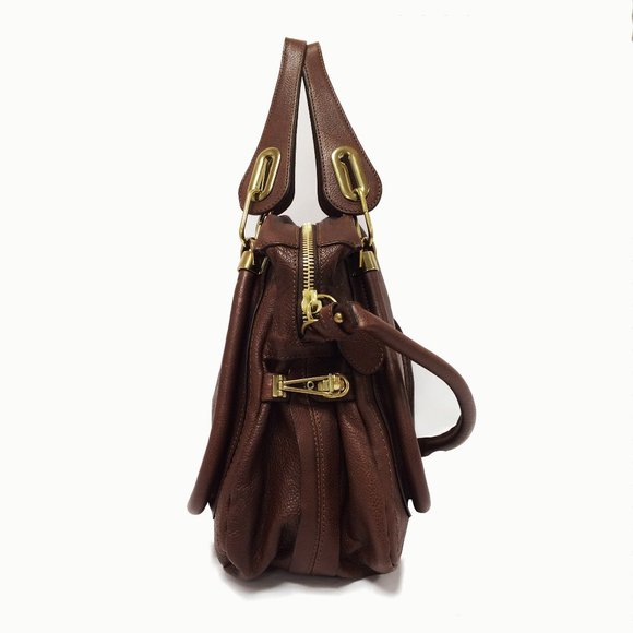 Chloe` Paraty Brown Leather Shopper Bag - Picture 3 of 10